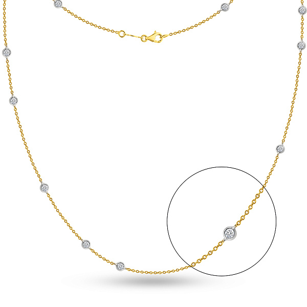 Колье из желтого и белого золота с фианитами (арт. 352558жб) – изображение 1