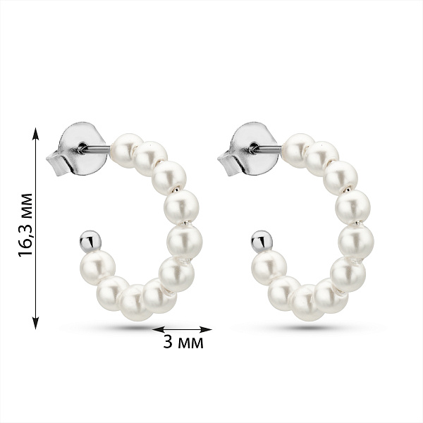 Серебряные серьги с жемчугом (арт. 7518/2186557жб) – изображение 3