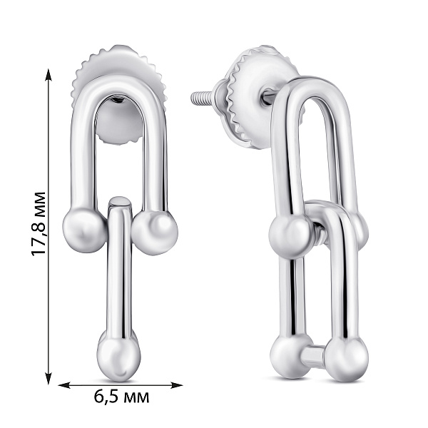 Серебряные серьги-пусеты без камней (арт. 7518/С2/290) – изображение 2