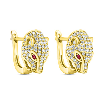 Серьги из серебра с желтым родированием (арт. 7502/9519жамлн)