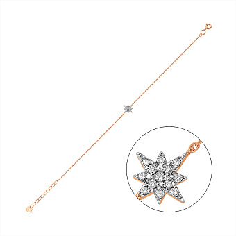 Золотой браслет Звезда с бриллиантами (арт. Б011529010)