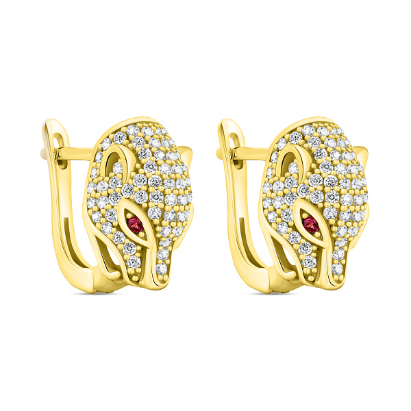 Серьги из серебра с желтым родированием (арт. 7502/9519жамлн) – изображение 1