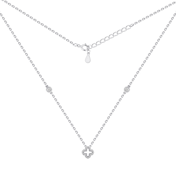 Серебряное колье Клевер (арт. 7507/2389/8) – изображение 2