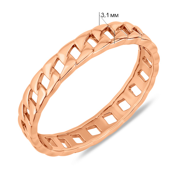 Золота каблучка Ланки без каміння (арт. 140891) – зображення 4