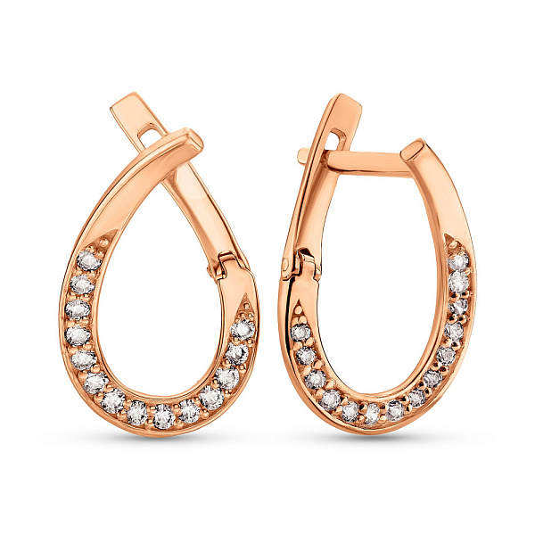 Золоті сережки з фіанітами (арт. 2106477101) – зображення 1