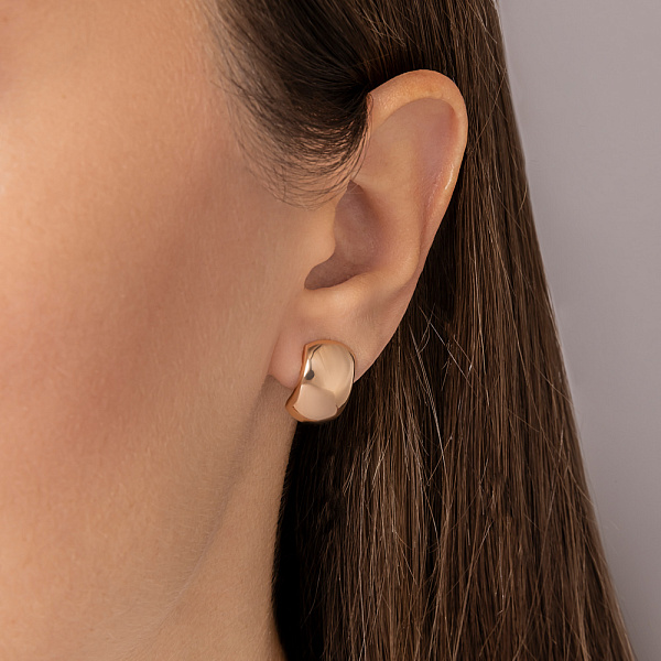 Сережки з червоного золота без каміння (арт. 120800) – зображення 2