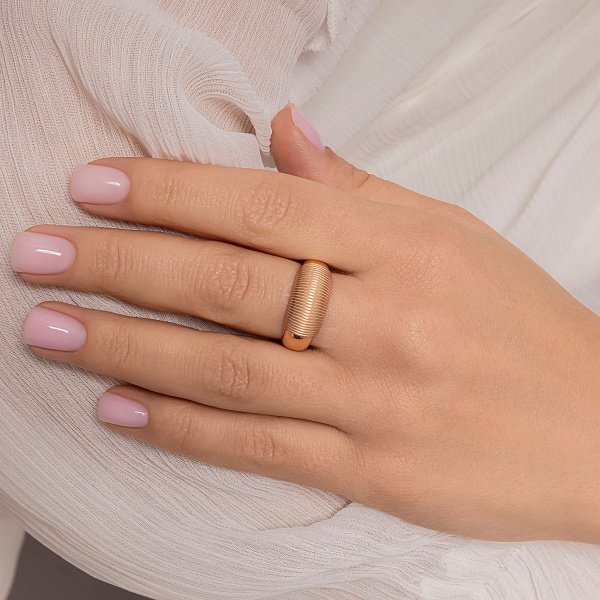 Массивное золотое кольцо с матовым покрытием (арт. 156750м) – изображение 2