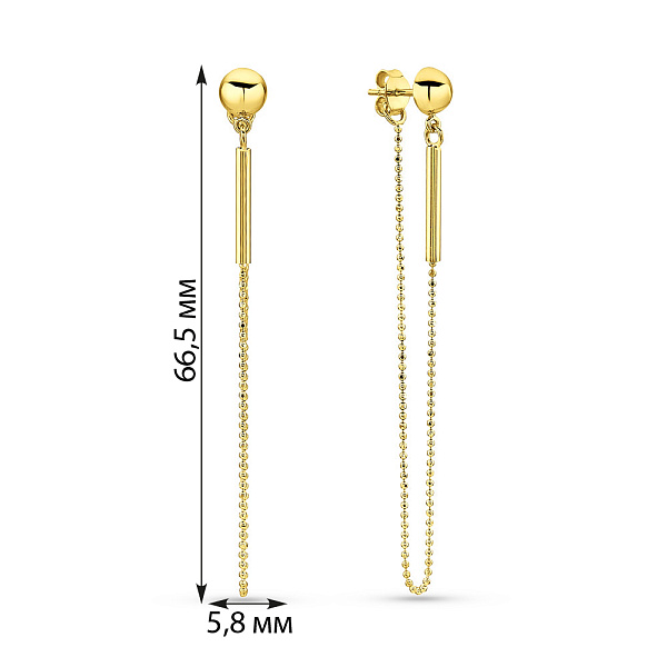 Золотые серьги с цепочкой (арт. 1091085ж) – изображение 5