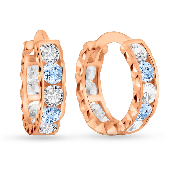 Золотые детские серьги с дорожкой из фианитов (арт. 109517/10г) – изображение 1