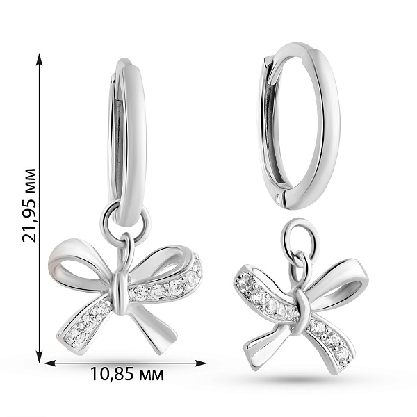 Сережки з білого золота з діамантами (арт. С111310010б) – зображення 2