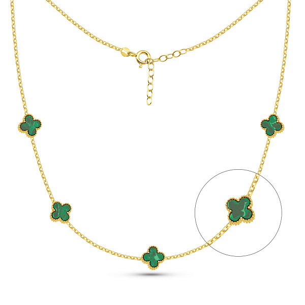 Золотое колье с малахитом (арт. 352772/8жмлх) – изображение 1