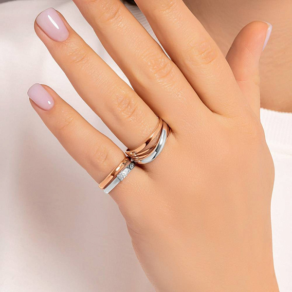 Золотое кольцо Синергия без вставок (арт. 140533) – изображение 3