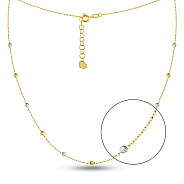 Фото Кольє з жовтого і білого золота з кульками (арт. 360178жб)