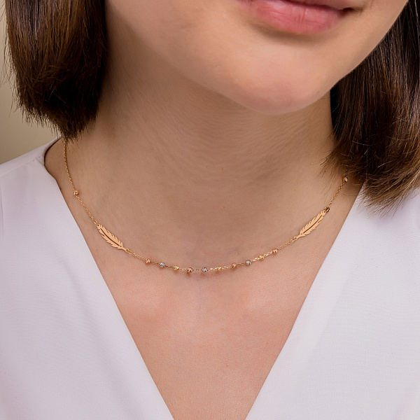 Колье из комбинированного золота (арт. 352508кб) – изображение 2