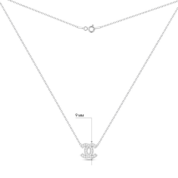Серебряное колье с подвеской с фианитами (арт. 7507/2553) – изображение 3