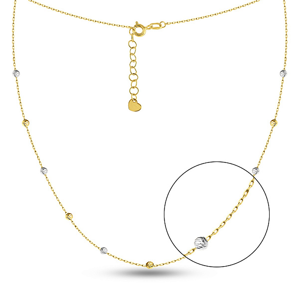 Колье из желтого и белого золота с шариками (арт. 360178жб) – изображение 3