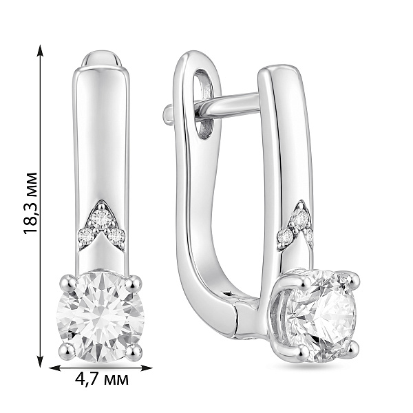 Серебряные серьги с фианитами (арт. 7502/4995) – изображение 2