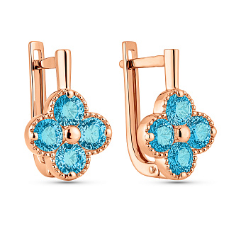 Сережки з червоного золота з топазом (арт. 111246Птг)