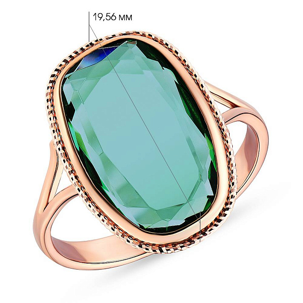 Золотое кольцо с кварцем (арт. 154968Пкз) – изображение 3