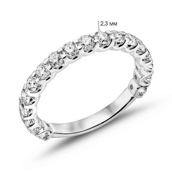 Золотое кольцо с дорожкой из бриллиантов (арт. К341417100б) – изображение 2