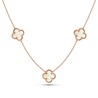 Колье Клевер из красного золота с перламутром (арт. 361495/10п)