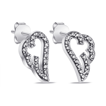 Срібні сережки Крила з фіанітами (арт. 7518/СК2Ф/1014)