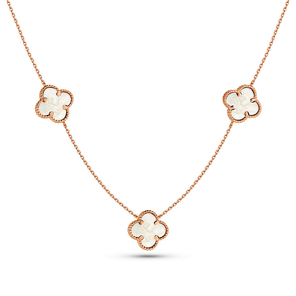 Колье Клевер из красного золота с перламутром (арт. 361495/10п) – изображение 1