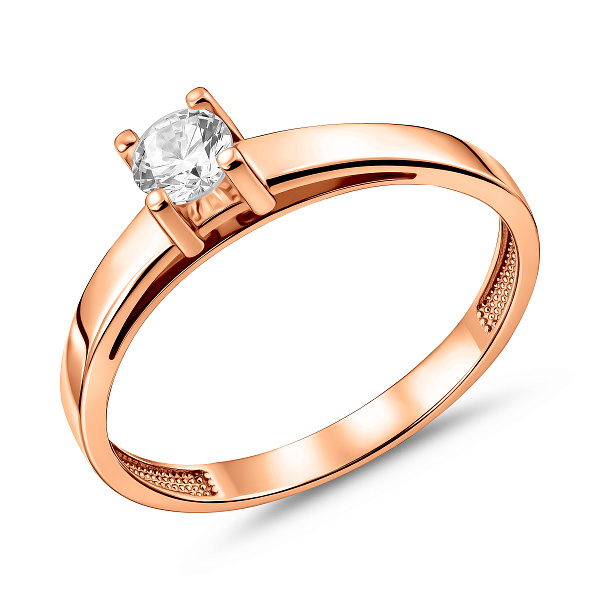 Золотое помолвочное кольцо с фианитом (арт. 140755) – изображение 1