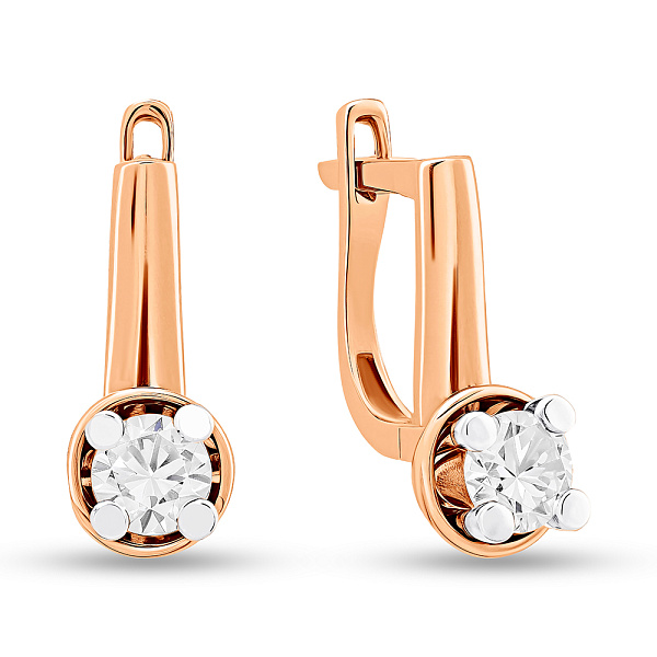 Золотые серьги с фианитами (арт. 105294) – изображение 1