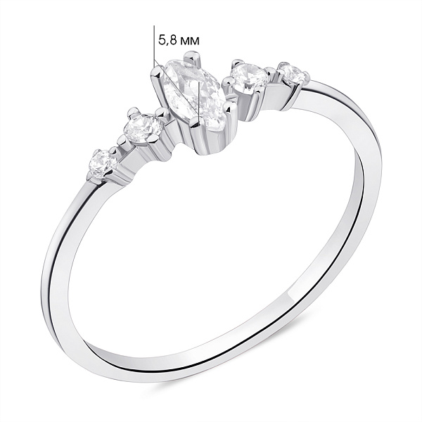 Кольцо серебряное с фианитами (арт. 7501/5994) – изображение 2