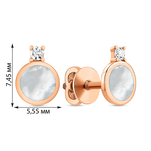 Золотые серьги Лýна с эмалью и фианитами (арт. 111237еп) – изображение 4