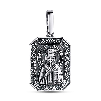 Срібна ладанка-іконка Миколай Чудотворець (арт. 7917/3336-ч)