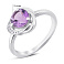 Серебряное кольцо с крупным аметистом (арт. 7501/2193951А) – изображение 2