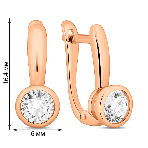 Золоті сережки з фіанітом (арт. 112700) – зображення 2