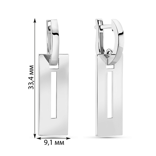 Сережки з білого золота (арт. 108146б) – зображення 2