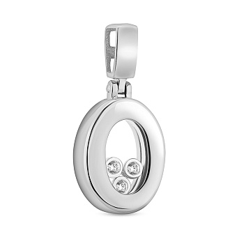 Подвес из белого золота с фианитами (арт. 421044б)