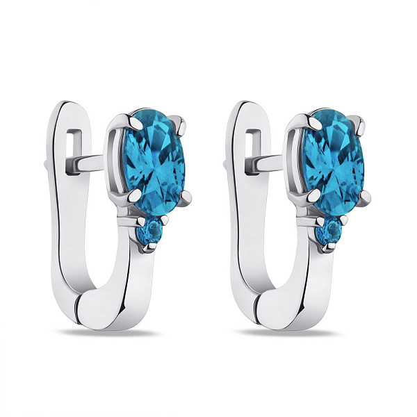 Серьги из серебра с голубым альпинитами (арт. 7502/1674аг) – изображение 1