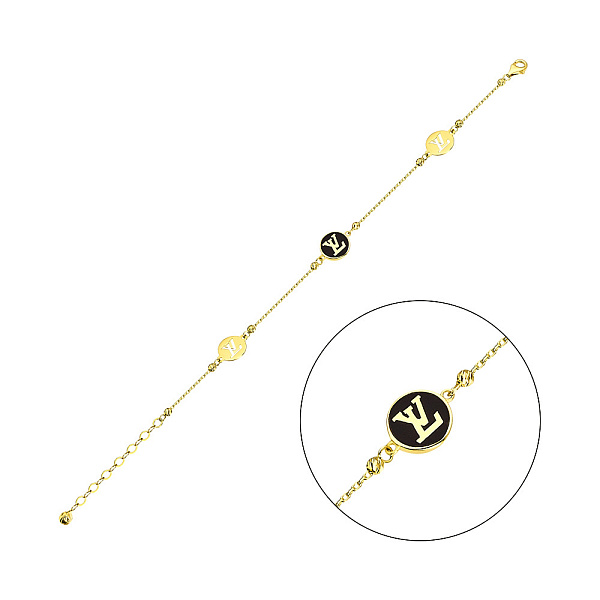 Браслет з жовтого золота з емаллю (арт. 324597жеч) – зображення 1