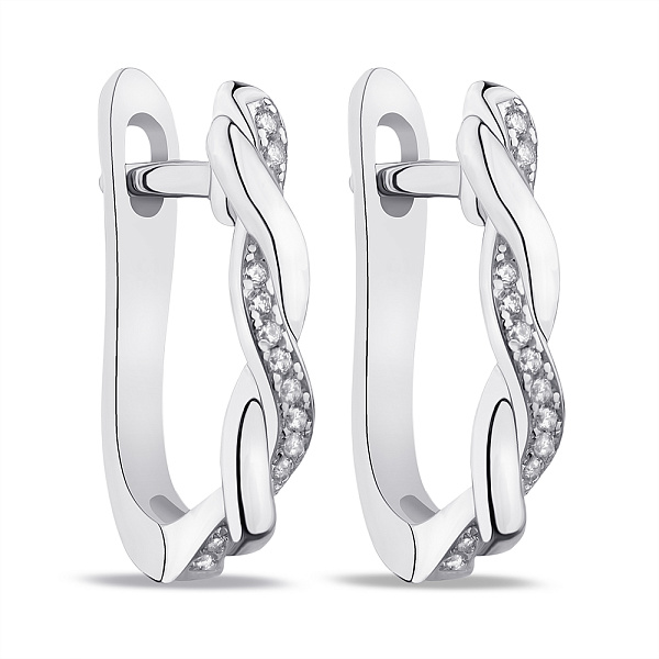 Серебрянные серьги с фианитами (арт. 7502/4919) – изображение 1