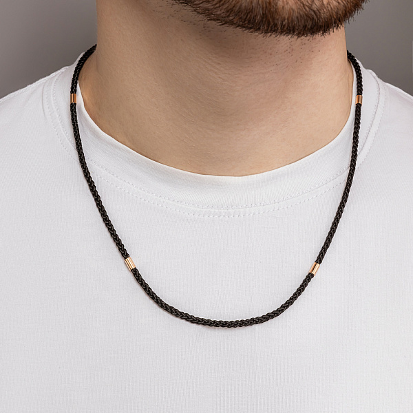 Шелковый шнурок с золотыми вставками (арт. 11203-11) – изображение 3