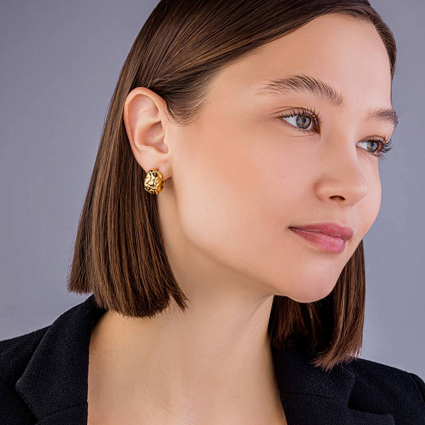 Золотые сережки-кольца Francelli (арт. 109761/15ж) – изображение 3