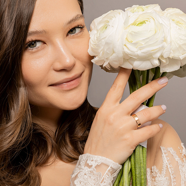 Обручальное кольцо из красного золота «Американка» (арт. 239225) – изображение 3