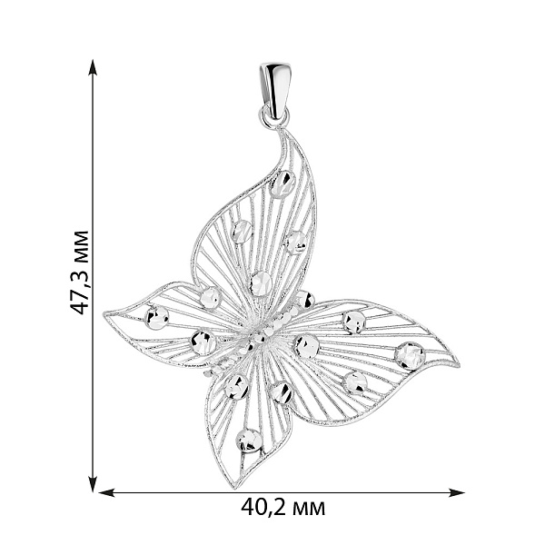 Підвіс Francelli з білого золота в формі метелика (арт. 440893б) – зображення 2