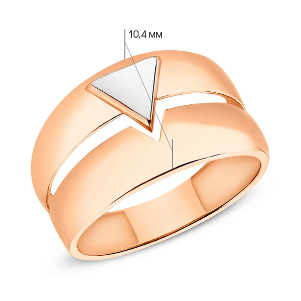 Двойное кольцо из красного золота (арт. 140885) – изображение 2