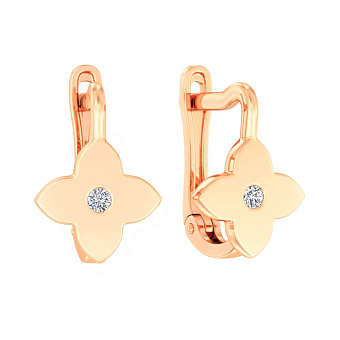 Золотые серьги с фианитами (арт. 110896)