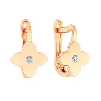 Золотые серьги с фианитами (арт. 110896)