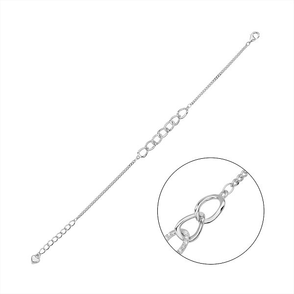 Серебряный браслет с россыпью фианитов (арт. 7509/4927) – изображение 1