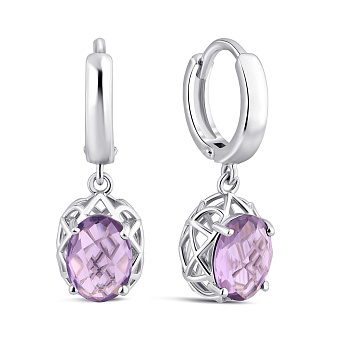 Серебряные серьги-конго с аметистами (арт. 7502/2179122А)