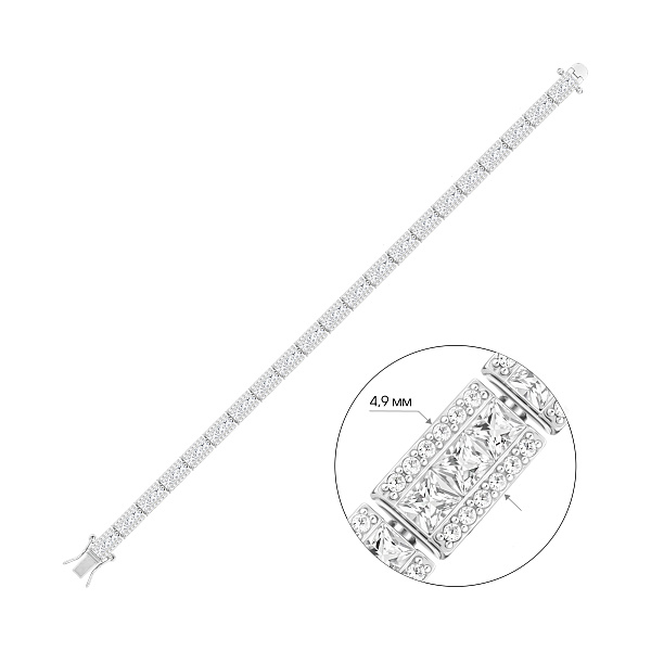 Серебряный браслет с дорожкой из фианитов (арт. 7509/5209) – изображение 2