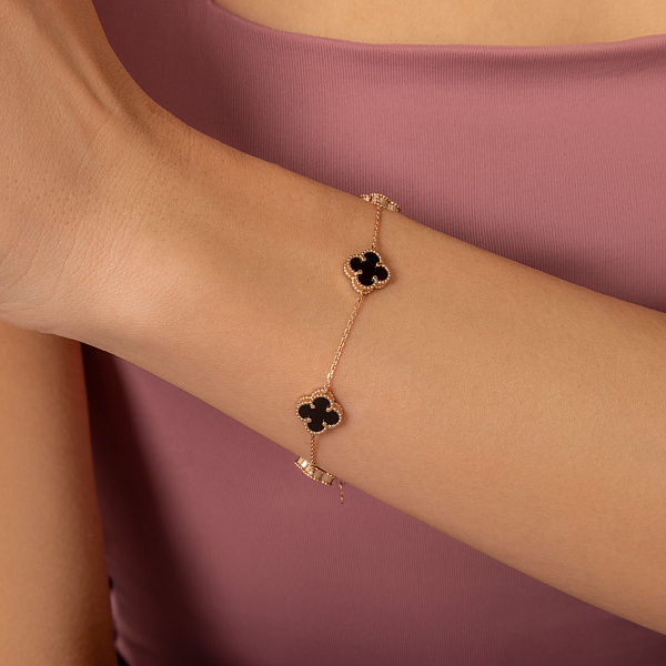 Золотой браслет с ониксом (арт. 341495/8о) – изображение 2